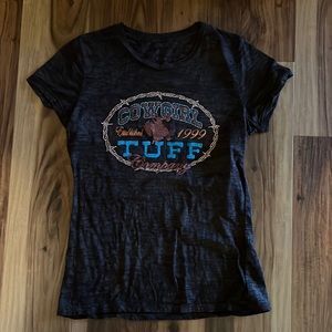Cowgirl Tuff Brown Burnout T size L